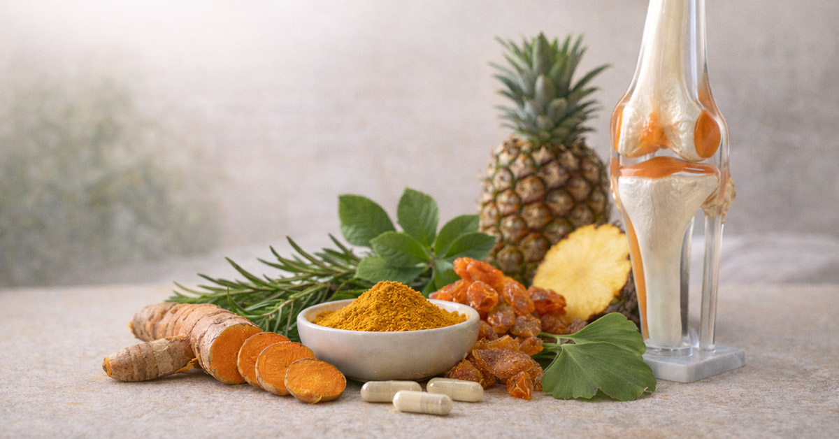 Curcuma e modello anatomico dell’articolazione, rimedi naturali a base di curcuminoidi per il benessere di ossa e articolazioni